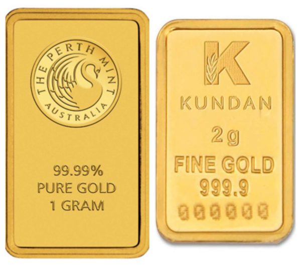 1 & 2 Gram gold bullion